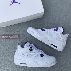 NIB Air Jordan 4 Retro Metallic Purple Shoe Sz10.5